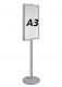 Напольная информационная стойка с двумя рамками А3, круглое основание, уличный вариант